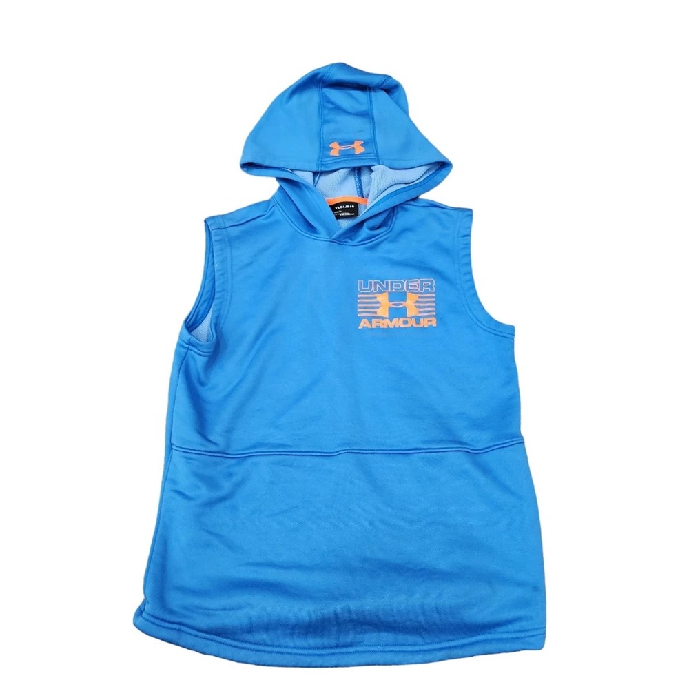 Under armour blue Boys size large hooded shirt